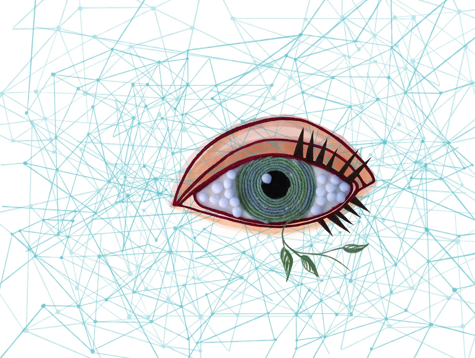Abstract digital identity and privacy technology illustration